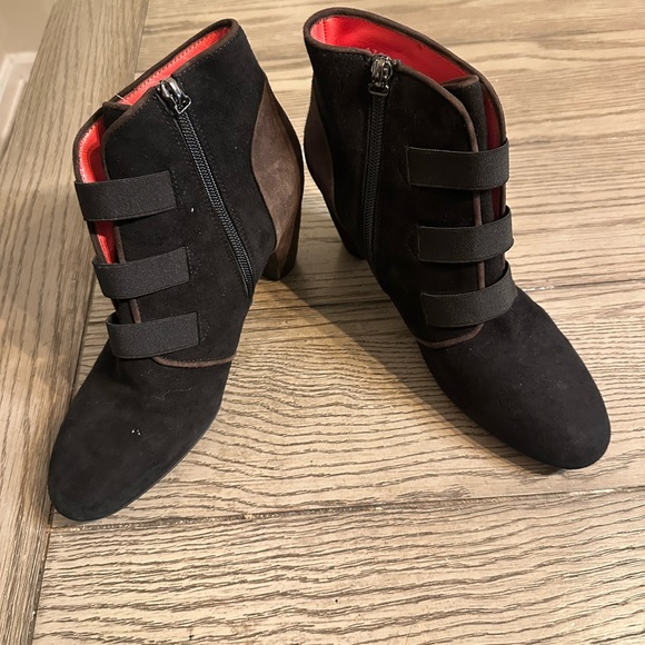 Pas De Rouge Black Suede Comfort Boots Size 39 - Picture 9 of 13